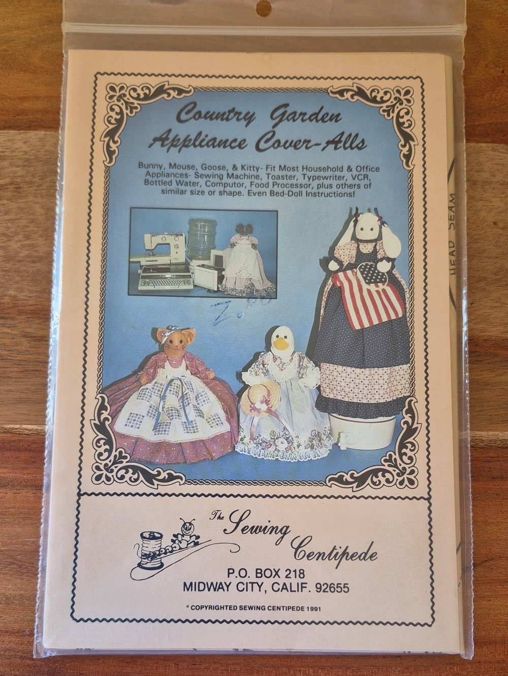 Sewing Centipede Country Garden Appliance Cover-Alls - Sewing Craft Pattern